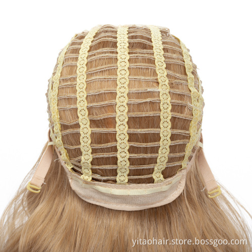 Wholesale explosive head wig synthetic braiding honey blonde long wave hair wig deputy synthes tfnadvanced rose net headgear wig